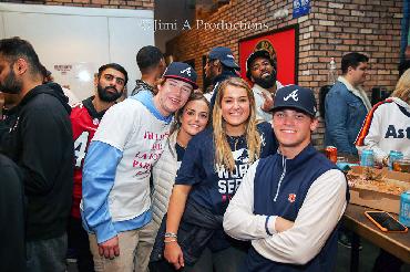 Fans in a Bar Cheer on Atlanta Braves