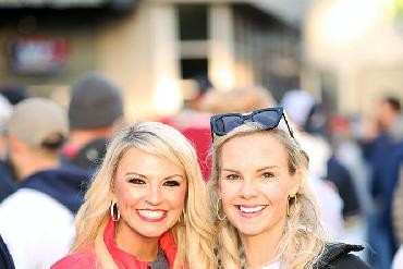 Friends Pose in Braves Country