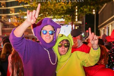 Friends in Costume at Braves Country