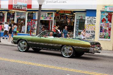 Flashy Green Convertible Car