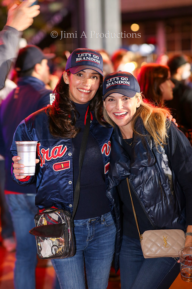 Happy Braves fans pose