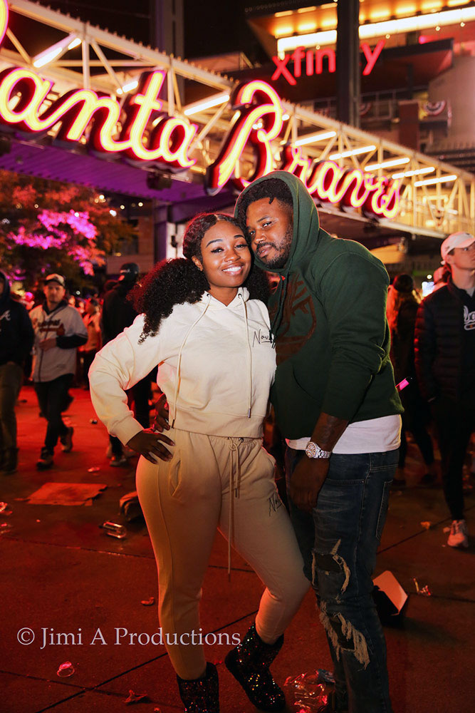 Couple Poses in Braves Country