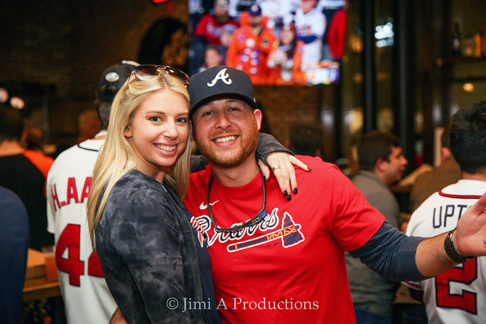 Happy Braves Couple at Bar