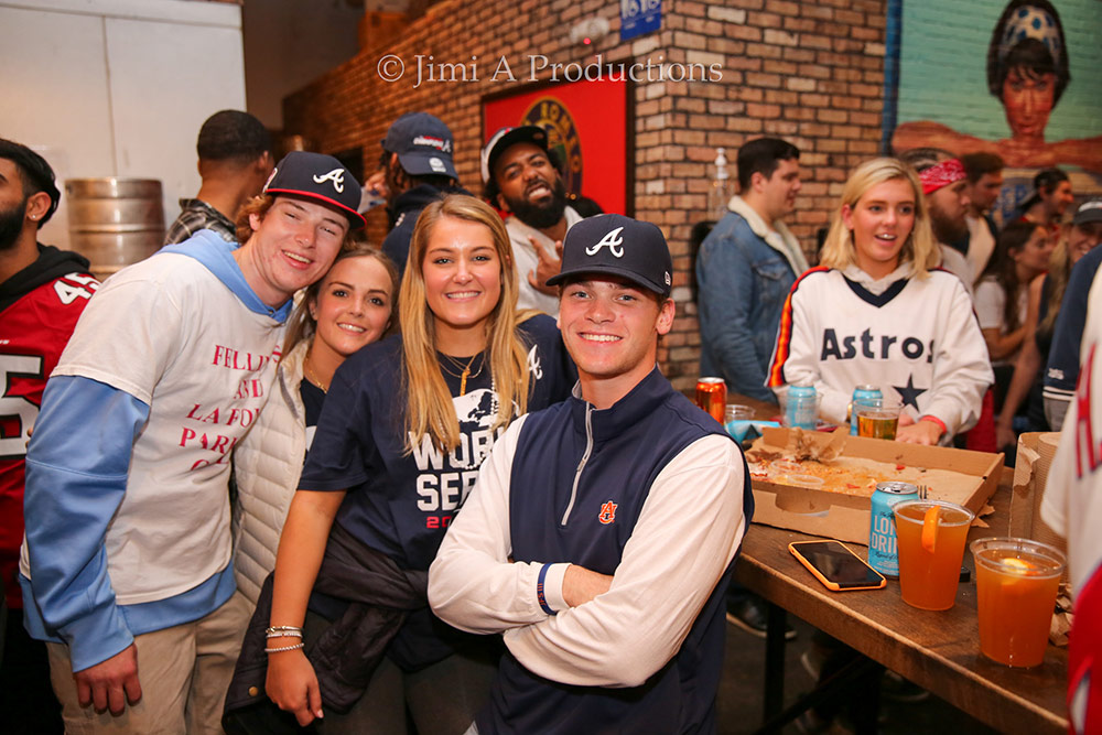 Friends Smile For Photo During 2021 World Series