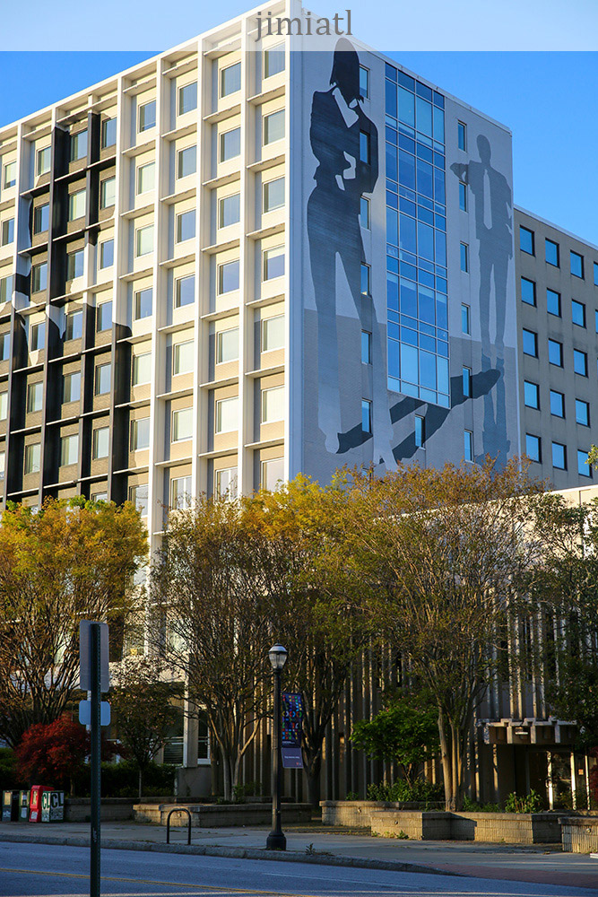 Human Silhouette Atlanta Building