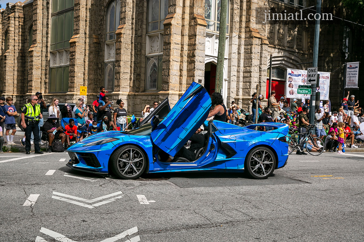 Lambo Doors Blue Corvette