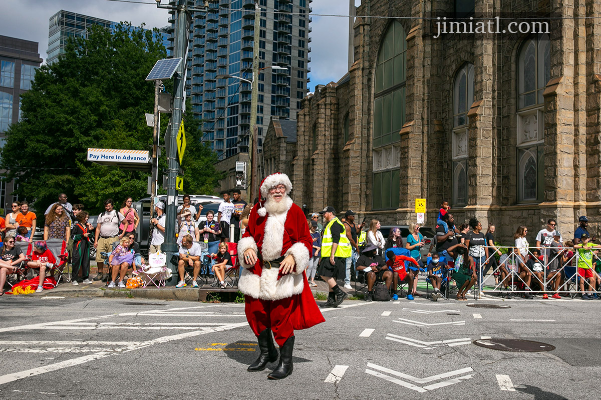 Santa Stops for a Photo