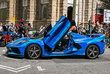 Lambo Doors Blue Corvette