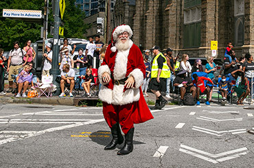 Santa Stops for a Photo